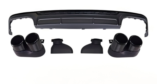 Anyu Auto Body Kits S6 Rear Diffuser Black With Stainless Steel For S-line Audi A6 2012-2019+