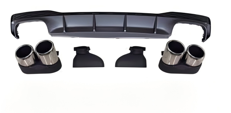Anyu Auto Body Kits RS7 Rear Diffuser Silver With Stainless Steel For S-line Audi A7 2012-2019+