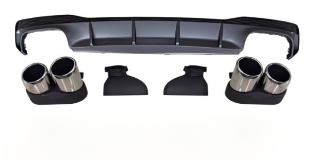 Anyu Auto Body Kits RS7 Rear Diffuser Silver With Stainless Steel For S-line Audi A7 2012-2019+