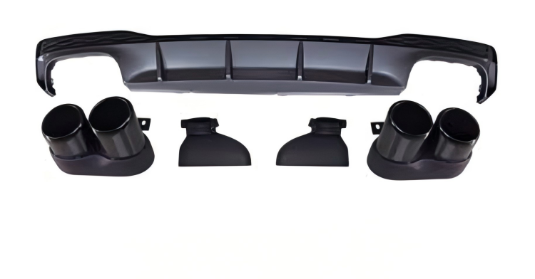 Anyu Auto Body Kits S7 Rear Diffuser Black With Stainless Steel For S-line Audi A7 2012-2019+