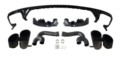 Anyu Auto Body Kits SQ8 Black Rear Diffuser With Silver Tips For Audi Q8 2019-2022