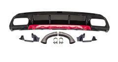 Anyu Auto Body Kits A45 Rear Diffuser Gloss Black & Red For AMG BENZ A CLASS W176 2013-2018