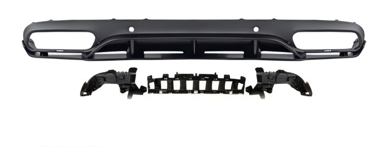 Anyu Auto Body Kits C63 Coupe Edition 1 Rear Diffuser Gloss Black For AMG Coupe BENZ C CLASS W205 C205 2015+