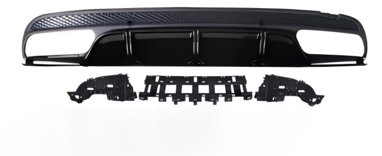 Anyu Auto Body Kits C63 Edition 1 Rear Diffuser Gloss Black For AMG Sedan BENZ C CLASS W205 C205 2015+