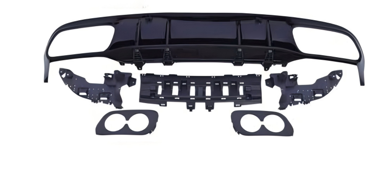 Anyu Auto Body Kits C43 Coupe Rear Diffuser For AMG Coupe Black BENZ C CLASS W205 C205 2015+
