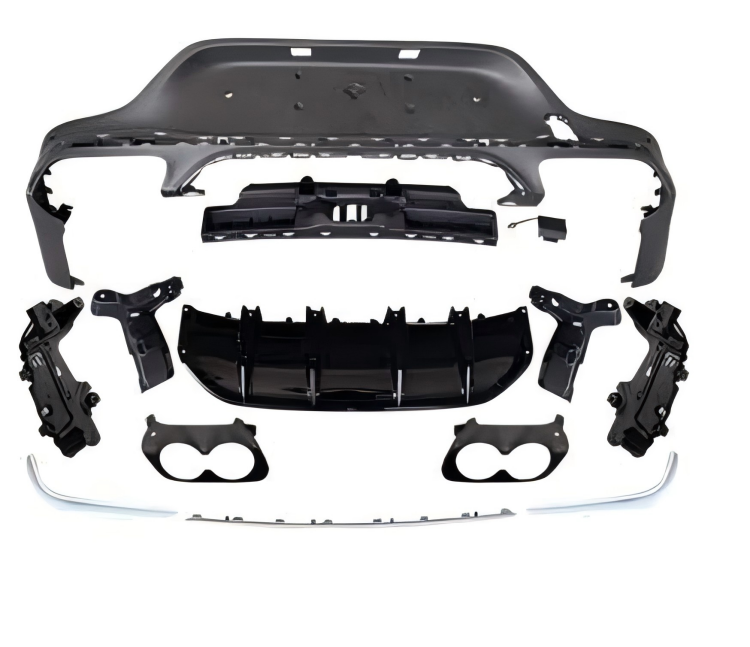 Anyu Auto Body Kits GLC43 Rear Diffuser Silver For AMG Coupe BENZ GLC CLASS X253 C253 2019+
