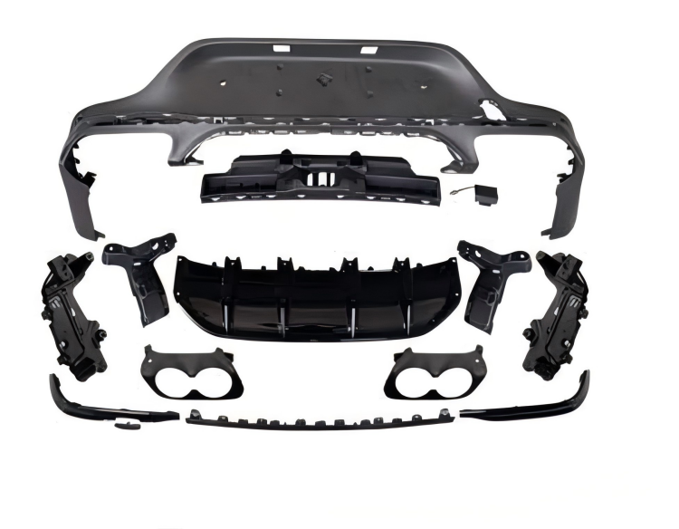 Anyu Auto Body Kits GLC43 Rear Diffuser Black For AMG Coupe BENZ GLC CLASS X253 C253 2019+