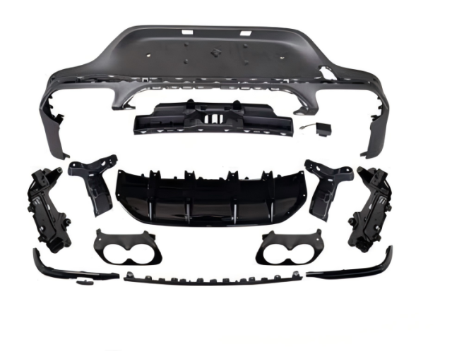 Anyu Auto Body Kits GLC43 Rear Diffuser Black For AMG Coupe BENZ GLC CLASS X253 C253 2019+