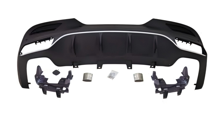 Anyu Auto Body Kits GLE63 Coupe Rear Diffuser Silver For AMG Coupe BENZ GLE CLASS W166 X292 2015-2018