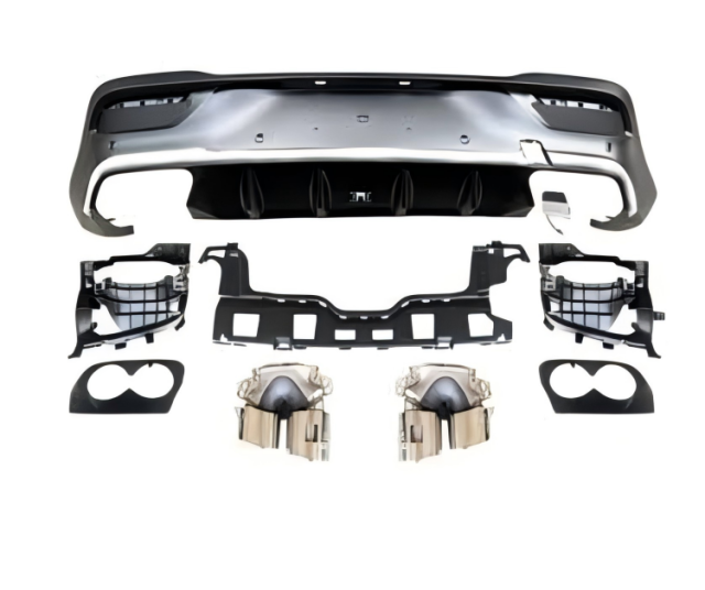 Anyu Auto Body Kits GLE53 Coupe Diffuser Silver With Tips For BENZ GLE CLASS C167 2020+