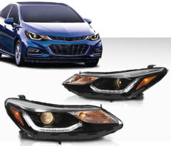 Anyu Auto Parts LED DRL Headlight Assembly w/Bulbs Driver and Passenger Side Compatible with Chevy Cruze 2016-2019 42680785 42680786 84106695 84156516