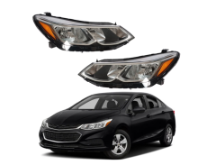 Halogen Headlights Fit For 2016-2019 Chevrolet Cruze Headlamps Assembly Front Headlight, OEM Part Number 84156517 84156518 84033353 84033354 GM2502428 GM2503428 (Passenger/Driver Side)