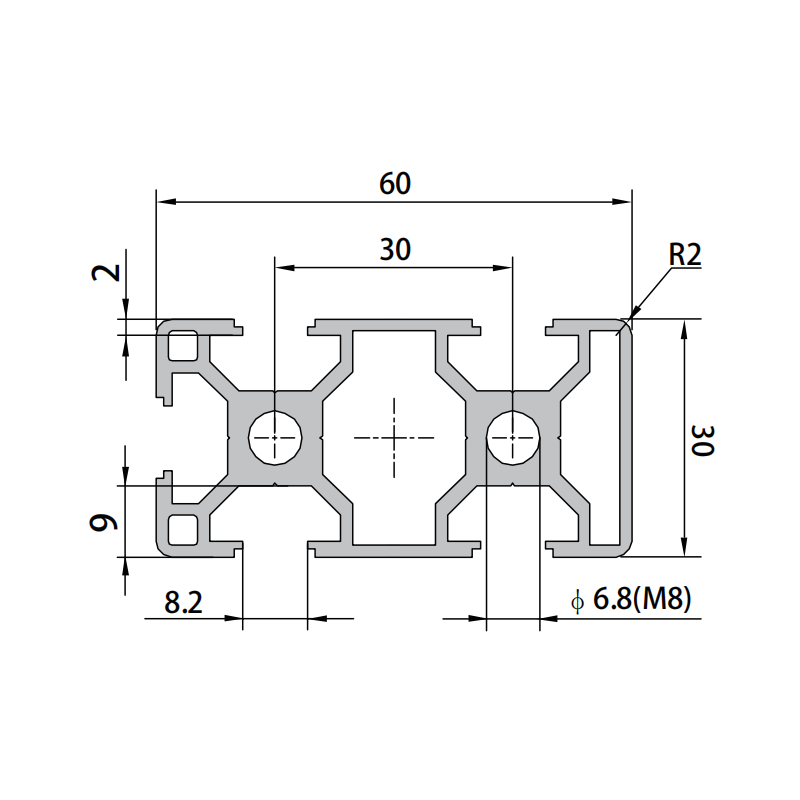 P8-3060-1N Aluminum Profile,P8-3060-1N Aluminum Profile