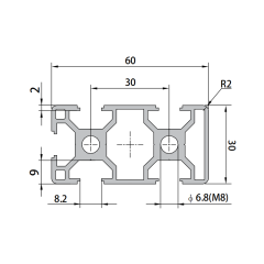 P8-3060-1N Aluminum Profile,P8-3060-1N Aluminum Profile