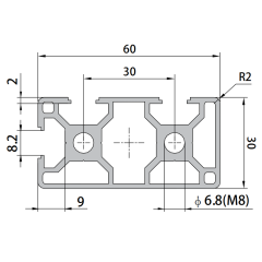P8-3060-2N90 Aluminum Profile,P8-3060-2N90 Aluminum Profile