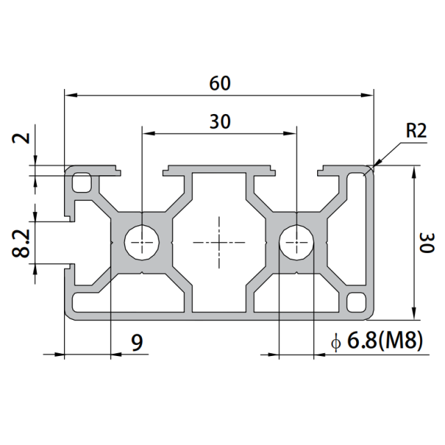 P8-3060-2N90 Aluminum Profile,P8-3060-2N90 Aluminum Profile