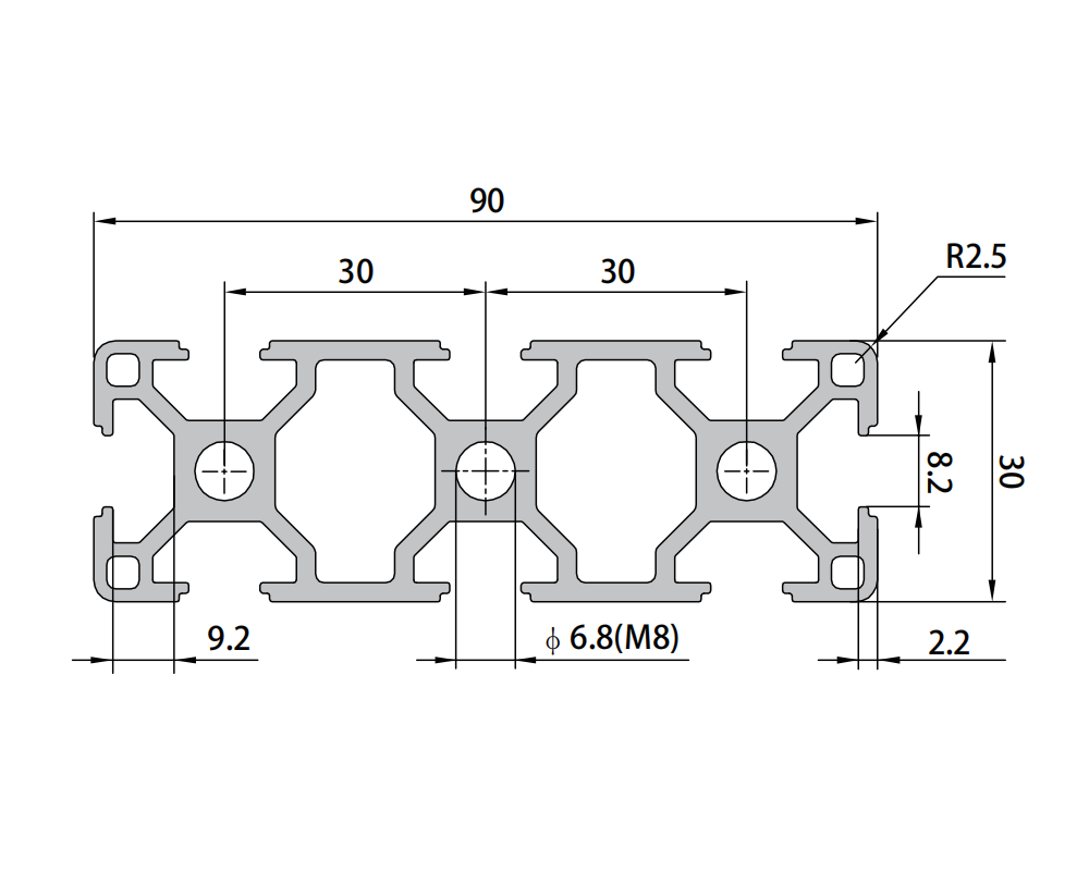 P8-3090 Aluminum Profile,P8-3090 Aluminum Profile