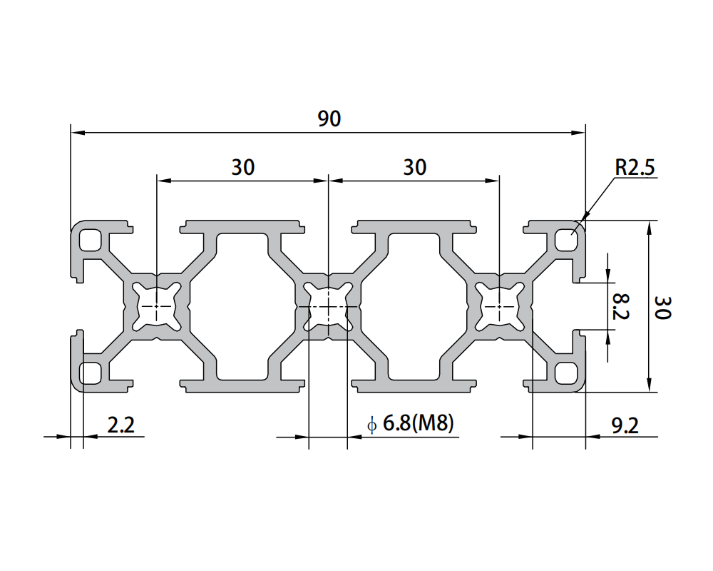 P8-3090L Aluminum Profile,P8-3090L Aluminum Profile