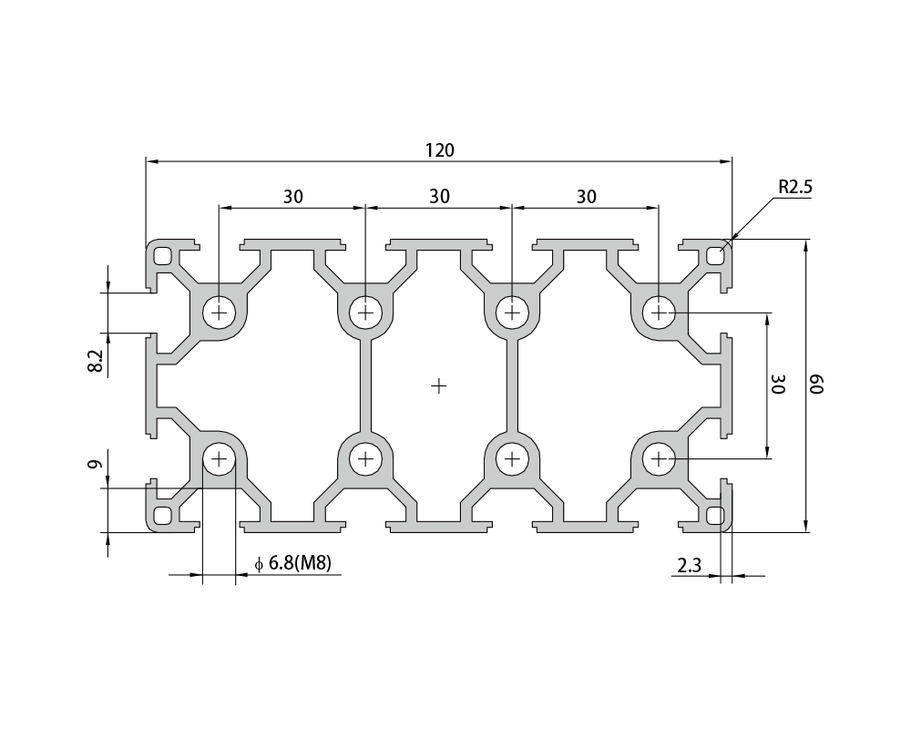 P8-60120 Aluminum Profile,P8-60120 Aluminum Profile