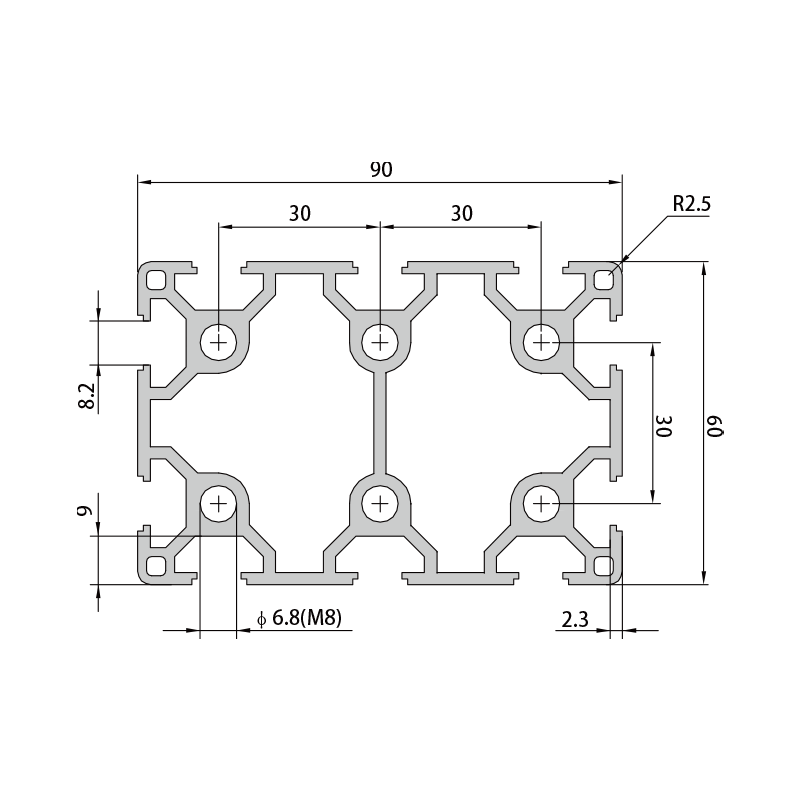 P8-6090 Aluminum Profile,P8-6090 Aluminum Profile