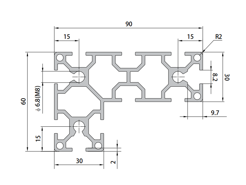 P8-6090L Aluminum Profile,P8-6090L Aluminum Profile