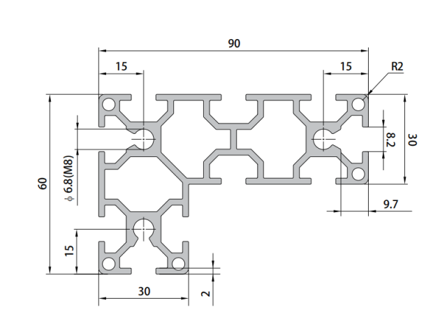 P8-6090L Aluminum Profile,P8-6090L Aluminum Profile