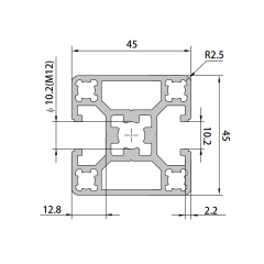 P10-4545-2N180 Aluminum Profile,P10-4545-2N180 Aluminum Profile