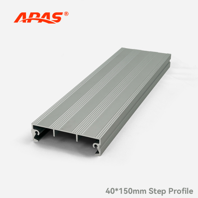 40x150 mm anti-slip aluminum stair tread profile for platform systems