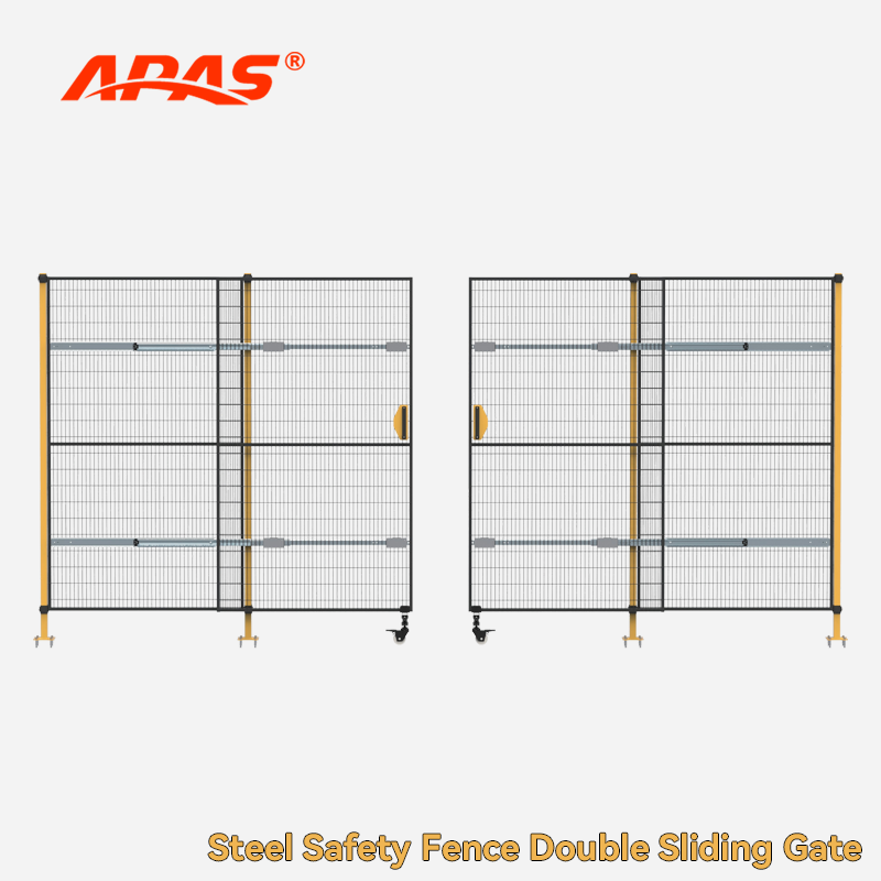 Steel Safety Fence Double Sliding Gate,Steel Safety Fence Double Sliding Gate