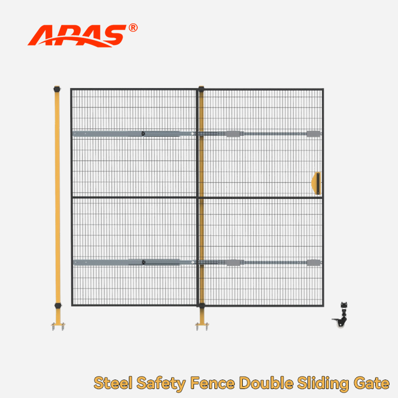 Steel Safety Fence Double Sliding Gate,Steel Safety Fence Double Sliding Gate