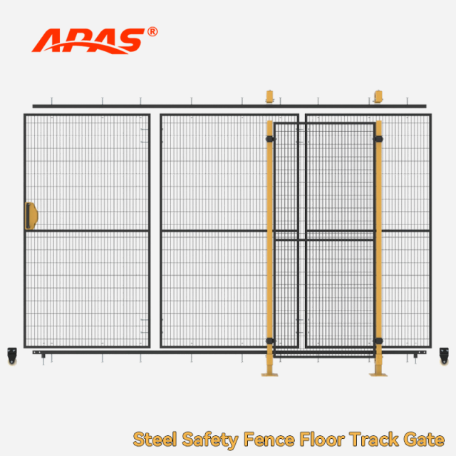 Steel Safety Fence Ground Track Gate,Steel Safety Fence Floor Track Gate