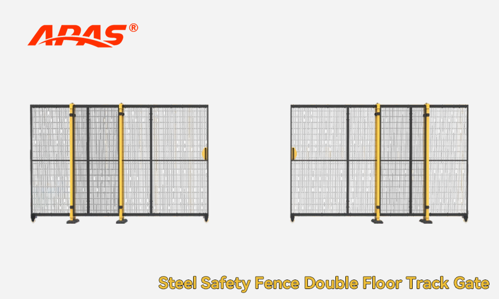 Steel Safety Fence Double Ground Track Gate,Steel Safety Fence Double Floor Track Gate