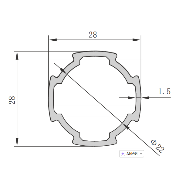 Aluminum Lean Tube D28-A,Aluminum Lean Tube D28-A