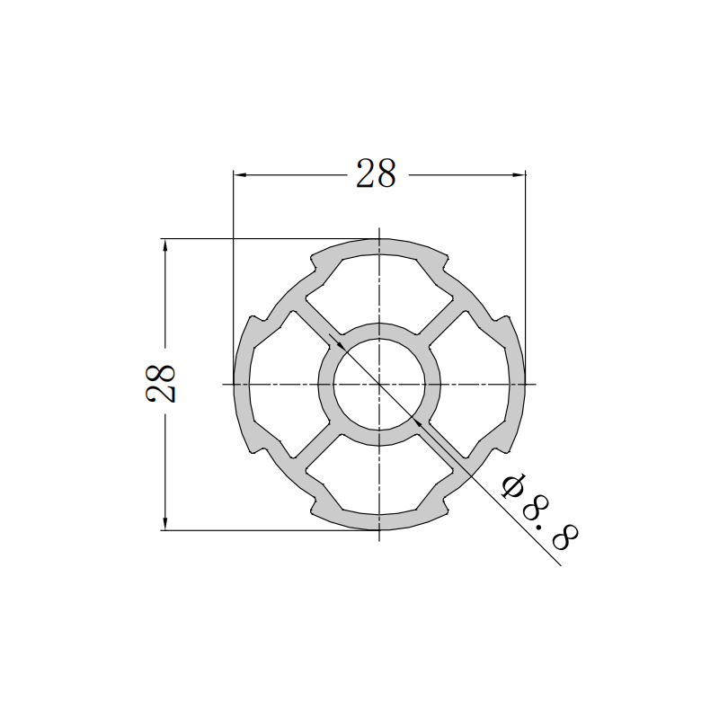 D28-G Aluminum Lean Tube,D28-G Aluminum Lean Tube
