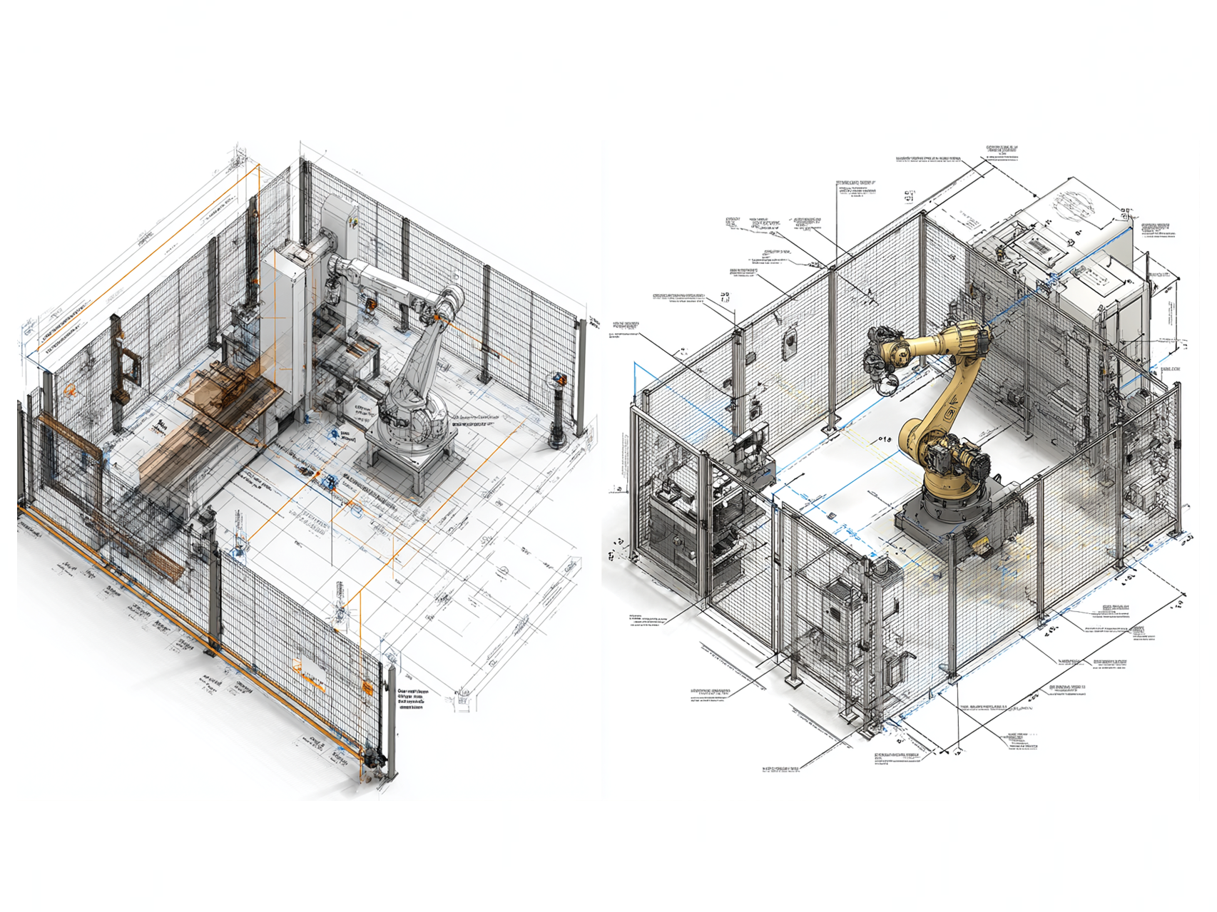 Review the machine motion range before safety fence planning