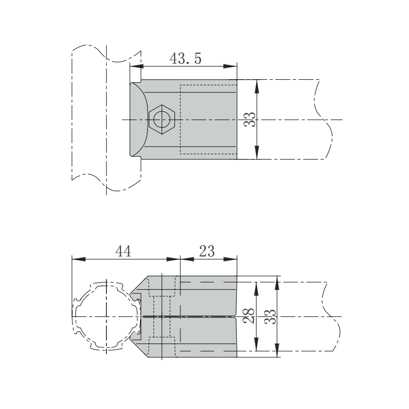 90°AL Outer Connector,28mm Lean Pipe Connector | 90 Degree Aluminum Alloy External Pipe Joint Clamp