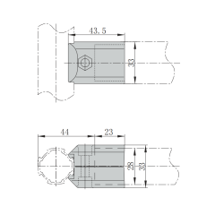 90°AL Outer Connector,28mm Lean Pipe Connector | 90 Degree Aluminum Alloy External Pipe Joint Clamp
