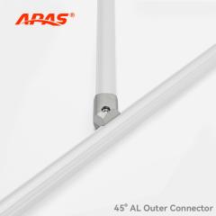 45 degree aluminum outer connector installed on aluminum tube
