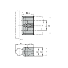 Technical Dimension Drawing of APAS Double Tee Joint, Double T Lean Pipe Metal Joint Specification Blueprint