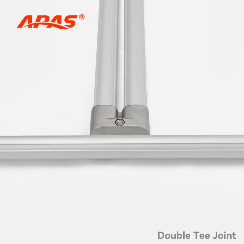 Mounted APAS Double Tee Joint, Sturdy Double T Lean Pipe Connector For Industrial Assembly Trolley & Storage Racking