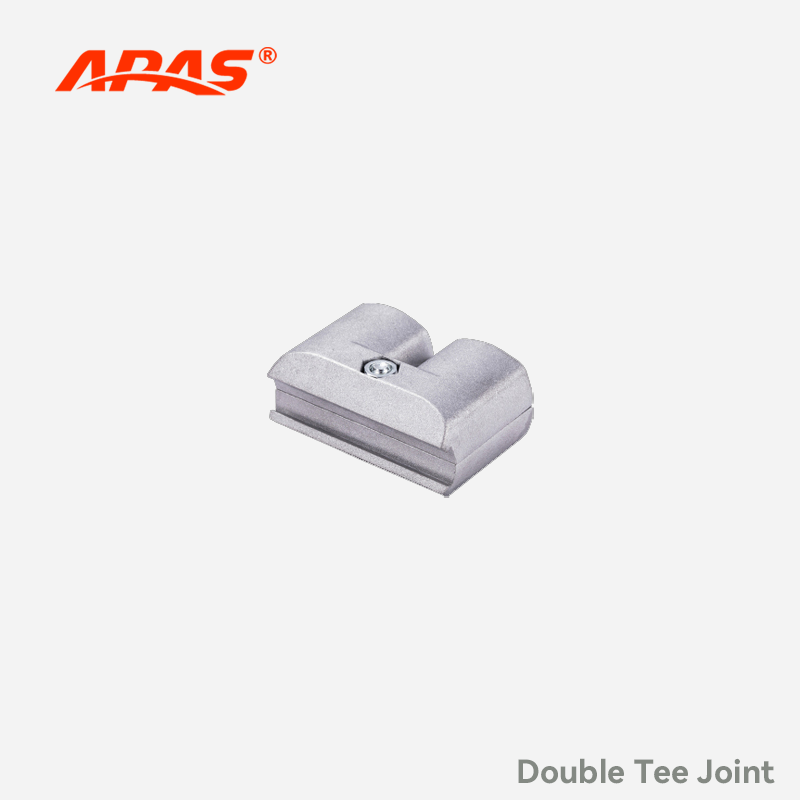 APAS Heavy Duty Double Tee Joint, Metal Double T External Pipe Clamp Fitting For Round Lean Tube Workstation Production Rack Frame