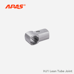ARAS HJ1 Lean Tube Joint metal connector, silver cylindrical pipe joint for lean tube assembly.