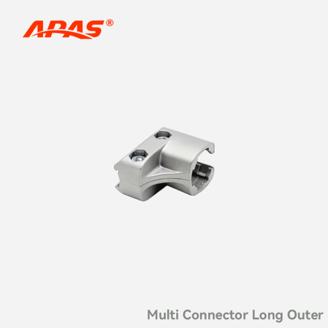 APAS aluminum multi connector long outer tube joint for lean pipe rack system