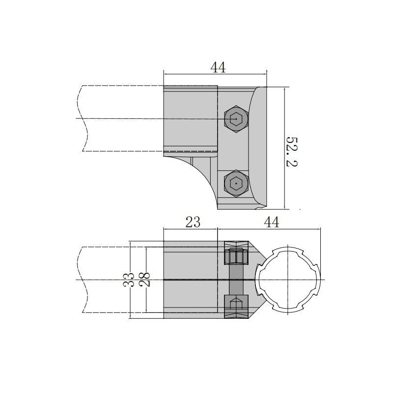 Multi Connector Long Outer,Heavy Duty Aluminum Multi Connector Long Outer for Lean Tube System | Tubular Pipe Joint Connector for Rack, Workbench & Parts Box