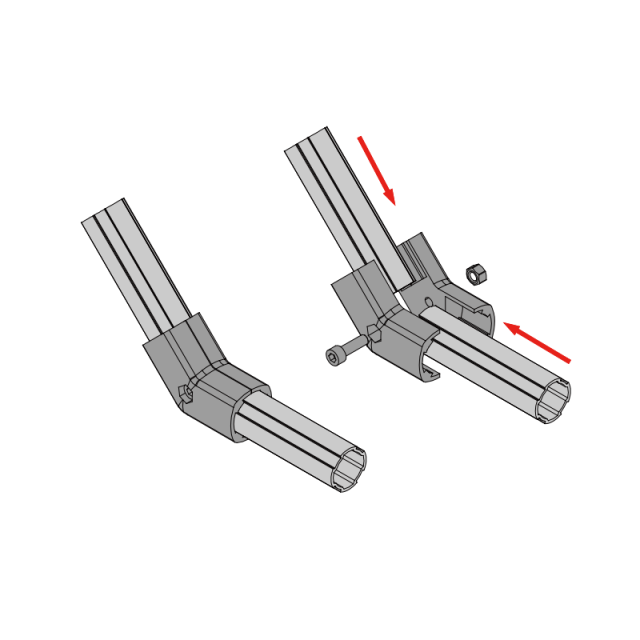135° Angle Connector,135° Angle Connector for D28 Lean Pipe System | Aluminum Tube Joint