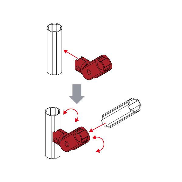 Universal external lean tube joint installation guide