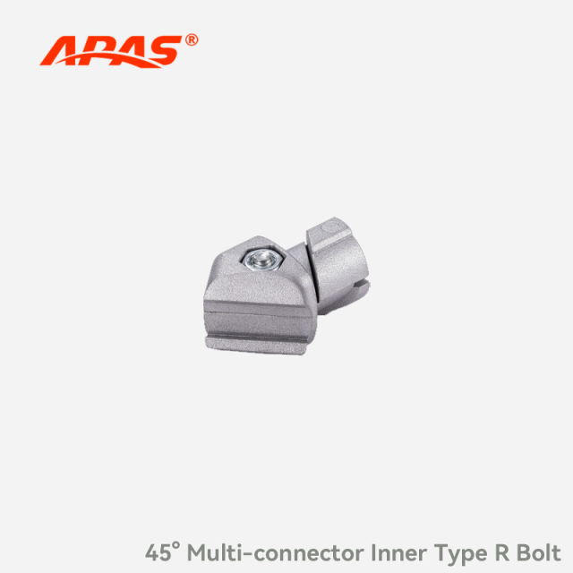 45° Multi-connector Inner Type R Bolt,45 Degree Inner Connector for Lean Pipe System | Aluminum Alloy Fitting