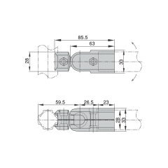 Free Connector External Lean Tube Joint dimension drawing