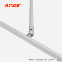 Free Connector Outer Type 90 degree adjustable tube connector for lean pipe frame corner installation