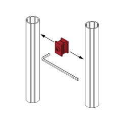Lean Tube Parallel Joint 2 installation for fixing two vertical lean pipes